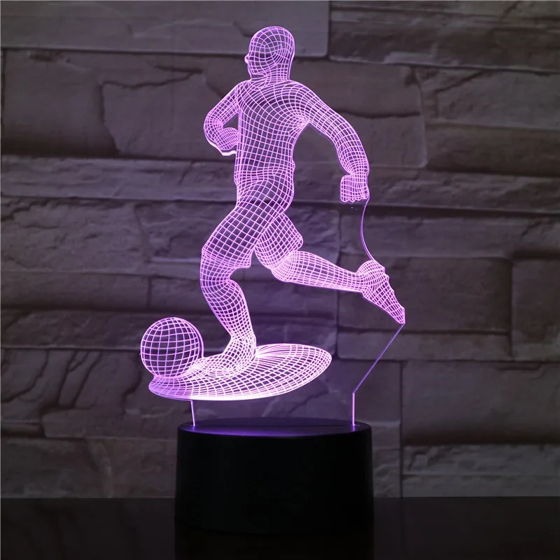 Футбол плеер светодиодный акриловый ночник с 7 цветов сенсорный пульт дистанционного управления Иллюзия изменить футбол подарок на день рождения 3D 1822