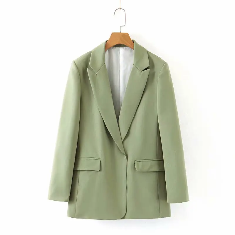 

Women's Suits Jackets Light Green Long Sleeve Spring Hot sale Femme Loose Office Lady Suits Coat