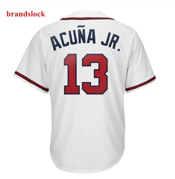 

2019 new Atlanta 13 Acuna Jr. 5 Freeman Jersey Men's Baseball Jerseys Navy Red White Alternate