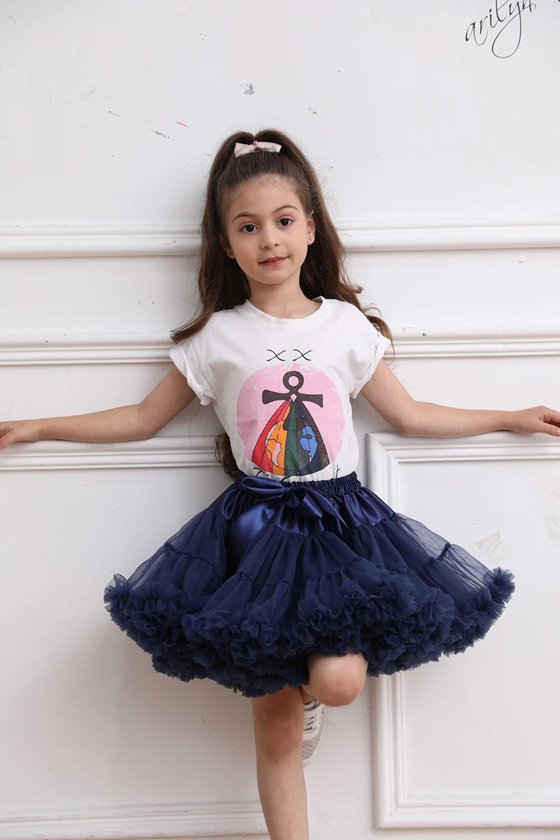 Navy Blue Г. Лидер продаж, рождественское детское дизайнерское платье фатиновая юбка-пачка для девочек детское бальное платье принцессы для дня рождения, балета - Цвет: Navy Blue