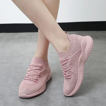 

SWQZVT Summer women Sneakers fashion women lace up Low help Round-toe Vulcanize Shoes Breathable casual flat shoes tenis feminin