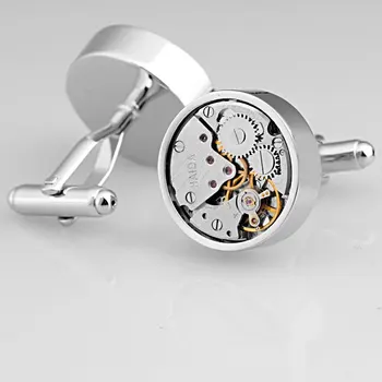 

Limited Edition Stainless Steel mechanical watch cufflinks tie clips & cufflinks New Mechanical Watch Core cufflink mens
