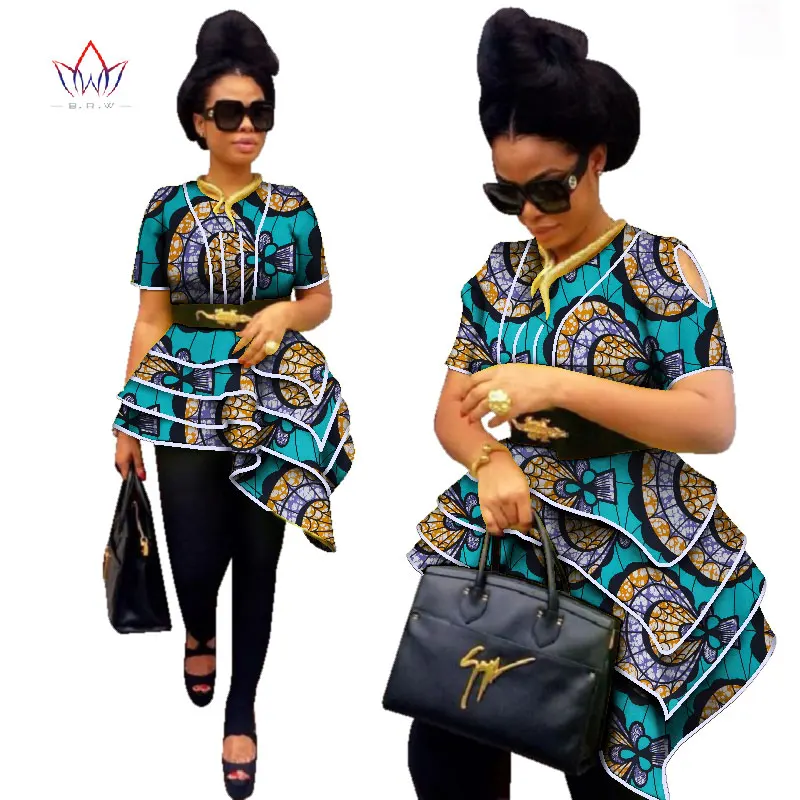 BRW Africa Style Women Modern Fashions Womens Tops Dashiki African Print Tops Shirt Plus Size M-6XL Women Clothing WY2576 - Цвет: 2