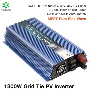

Micro 1300W Solar Inverter MPPT On Grid Tie inverter Pure Sine Wave 18V 24V 36V DC To 110V 220V AC For Wind Generator Battery