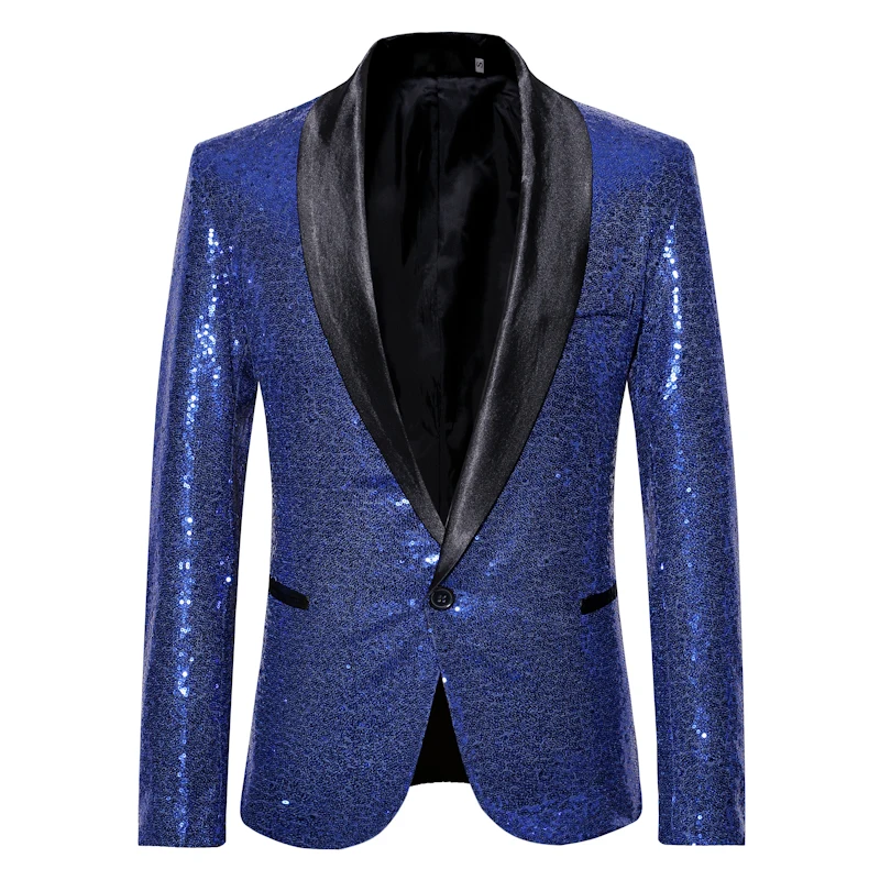 Casual suits European code men's casual nightclub sequin suit autumn new men's single button fashion sequins slim suit jacket Casual suits European code men's casual nightclub sequin suit autumn new men's single button fashion sequins slim suit jacket