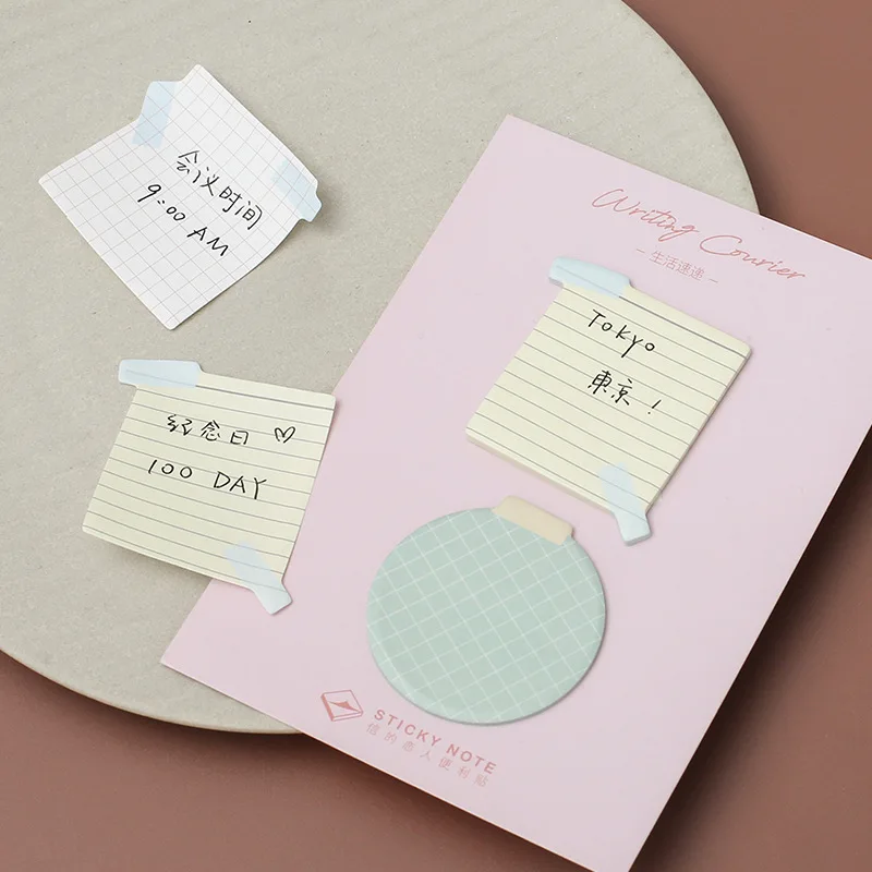 Letter of Lovers Notepad Removable Self-stick Notes Life Courier Series Creative Special Shape Students Grid Horizontal Message