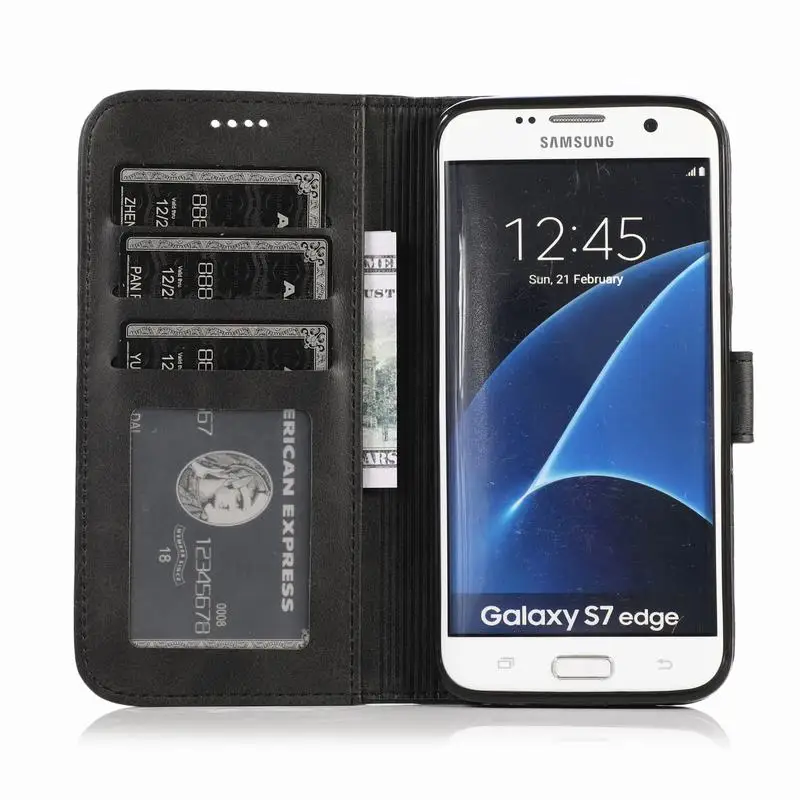 Кожаный чехол-кошелек для samsung Galaxy S7 S6 Edge, samsung S8 S9 S10 Plus, чехол, роскошный чехол-книжка, чехол для телефона, чехол s S10e