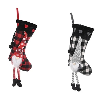 

Christmas Stocking Leggings Hanging Doll Ornaments Xmas Pendant Santa Claus Socks Merry Christmas Decor