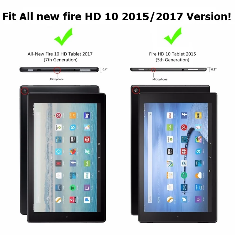 Чехол для Amazon Kindle Fire HD 10 чехол для планшета Смарт кожа с мультипликационным рисунком слот подставка мягкий чехол для Amazon HD 10