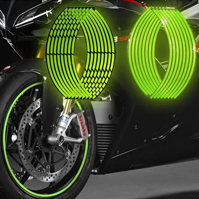 10”/12”/14”18” Motorcycle Reflective Sticker Universal Wheel Rim Strips Decor Stripe Bike Scooter Trim for Universal Motor 2