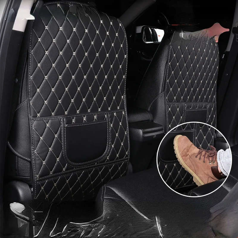Pu Leather Antichildkick Pad For Car Waterproof Seat Back Protector
