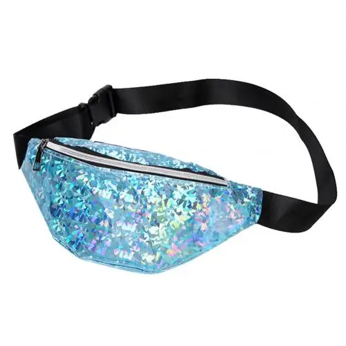 Blue Модное платье с блестками и Для женщин поясная сумка из натуральной кожи, Повседневное и ремнями на замке из натуральной кожи сумка-портфель чехол для нагрудная сумка, сумка-тоут сумка-портфель - Цвет: Blue