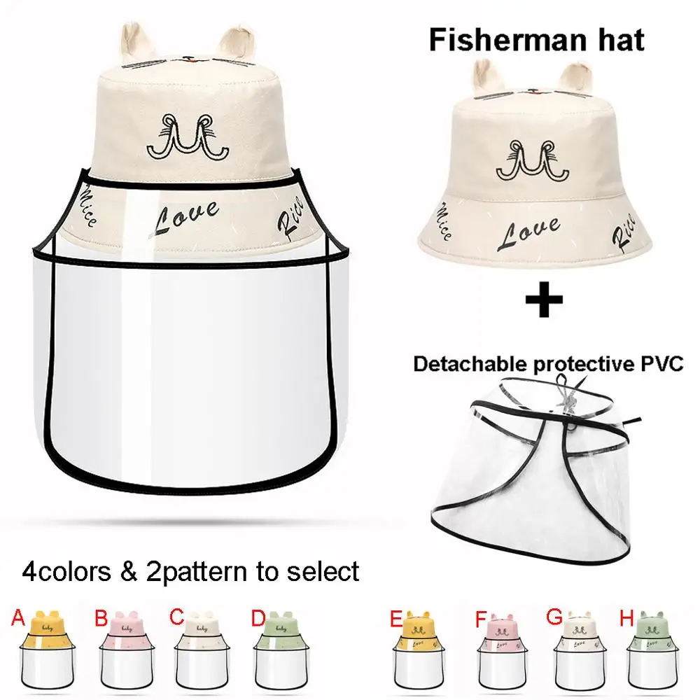 

New Protective Hat Dustproof Cover Kids Removable Fisherman Cap Effectively isolates saliva carrying viruses In stock summer
