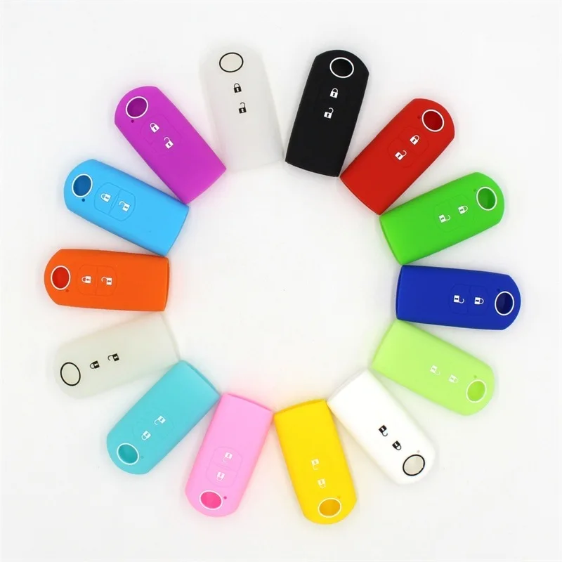 

2 Silicone Car Key Cover For Mazda Cx-5 Cx5 Atenza Cx-7 Cx-9 Mx5 Remote Control Flip Key Cover Case For Keychain Alarm
