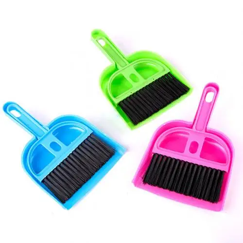 Random Color Мини пластиковая щетка и совок для уборки домашних животных - Color: Random Color