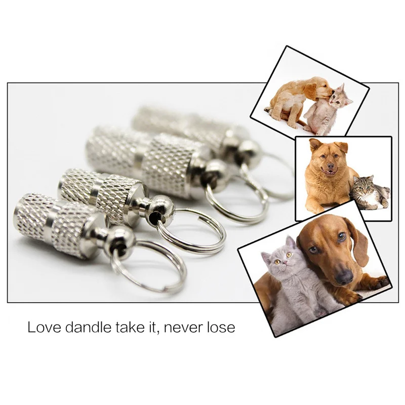 

10pc Anti-lost Paper Storage Cylinder Pet ID Pendant Cat Name Address Tag Brass Nickel Plated Dog Nameplate Cat Collar Accessory
