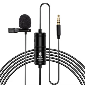 

Besegad Clip-on Microphone All-round Sound Pickup Lavalier Lapel Mic for Interviews Live Streaming Online 3.5mm Port 6m Length