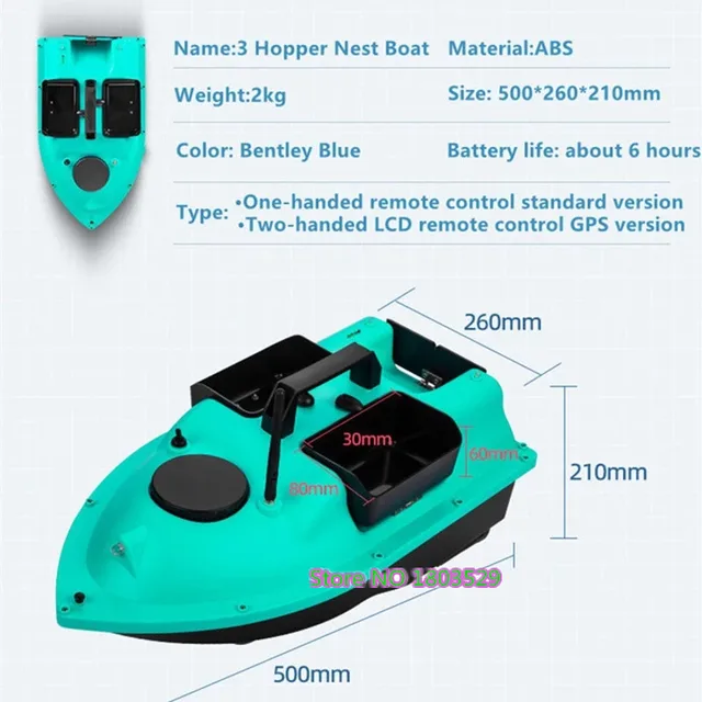Update Profession RC GPS Fishing Bait Boat Fish Finder 2kg Bait Loading 500M 3 Hopper GPS Dual Position 16Pcs Point Nest VS V18 6