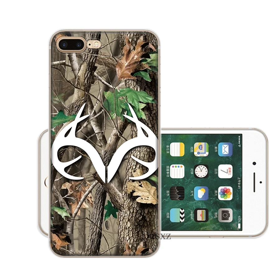 Мобильный чехол для iPhone X XS Max XR 6 6S 7 8 Plus 5 5S SE жесткий чехол Realtree зёленая камуфляжная оболочка