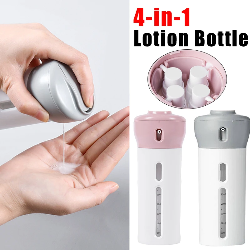

TWDW Four In One Liquid Cosmetic Travel Storage Bottle Rotary Pressing Lotion Bottle Cosmetic Spray Bottle Makeup Tool