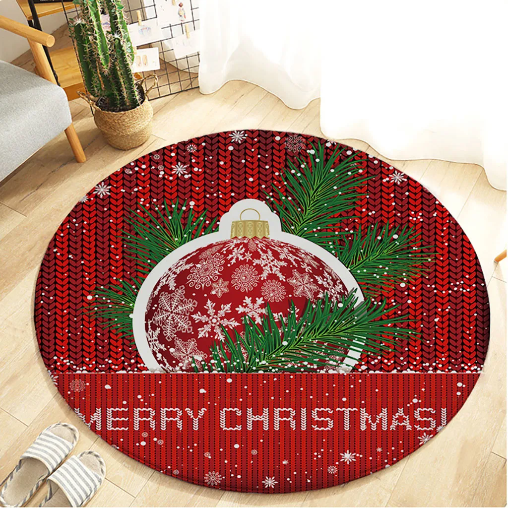 Merry Christmas напольный коврик круглый коврик кухонный дверной проем напольный коврик ванной 60 см водонепроницаемый домашний коврик T3