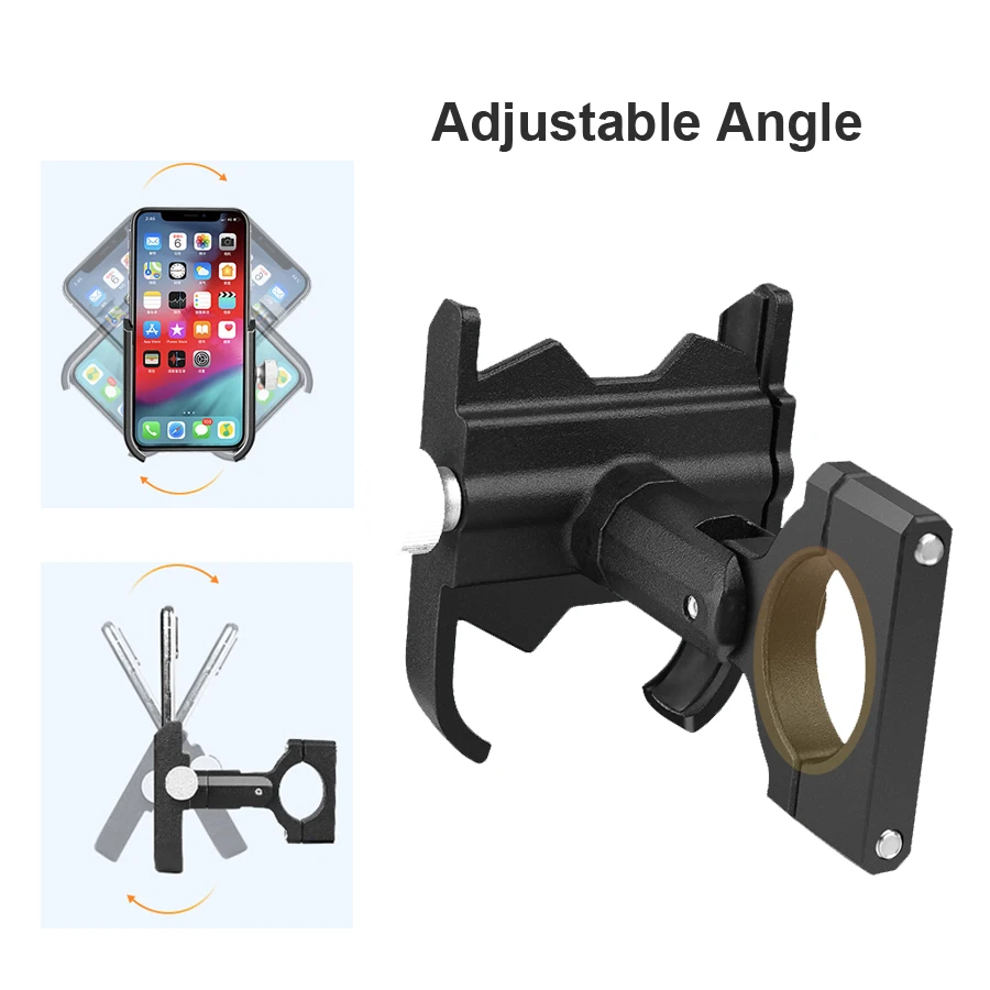 Aluminum Alloy Bike Mobile Phone Holder Adjustable Bicycle Phone Stand Non-slip Cycling Scooter Motorcycle Holder Bike Accessori