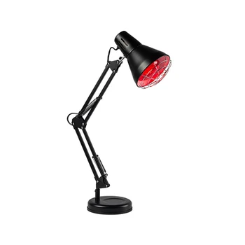 

110-240V 100W Floor Stand Massage TDP Infrared Therapy Heat Lamp Health Pain Relief Physiotherapy Infrared Light EU Plug (Black)