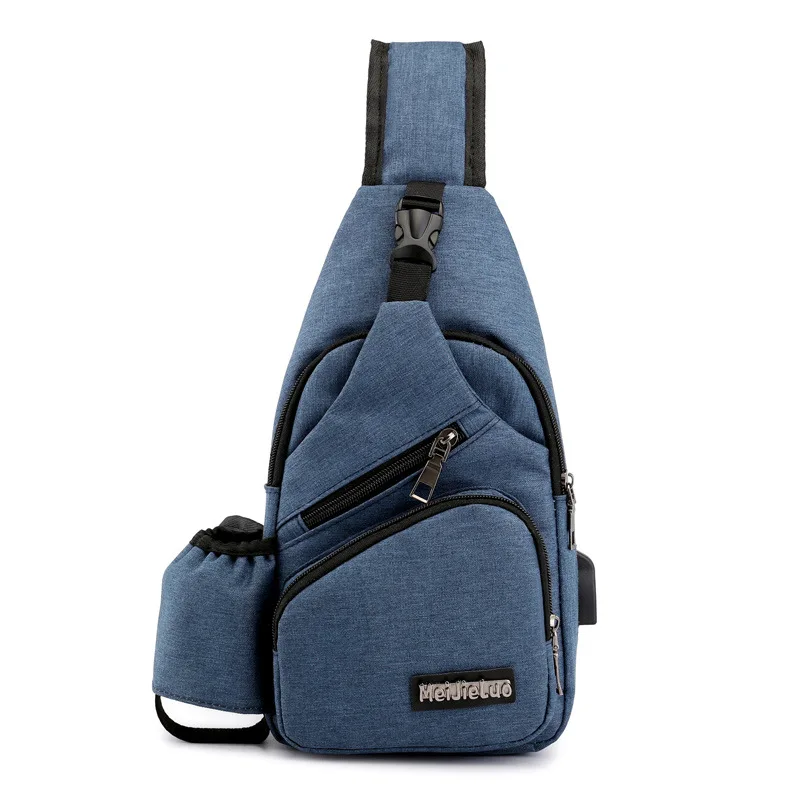 Мужские сумки через плечо зарядка через usb дорожные нагрудные сумки женские противоугонные нагрудные сумки школьные летние короткие поездки Курьерская сумка для мужчин - Цвет: style 2 Blue