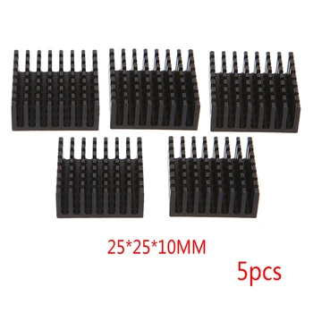 

5Pcs 25*25*10mm Aluminum Heatsink Block Computer Cooler Electronic Chip Radiator