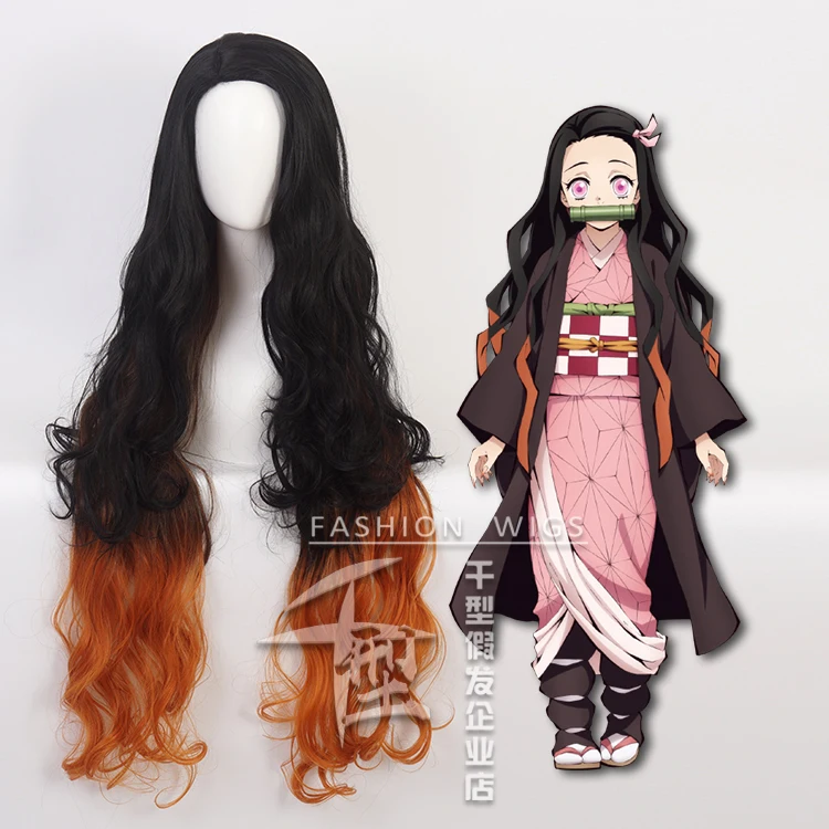 Демон убийца Kimetsu без Yaiba Rengoku Kyoujurou камадо NezukoHashibira Inosuke Giyu томилочка Косплэй костюм парик волос+ шапочка - Цвет: Зеленый