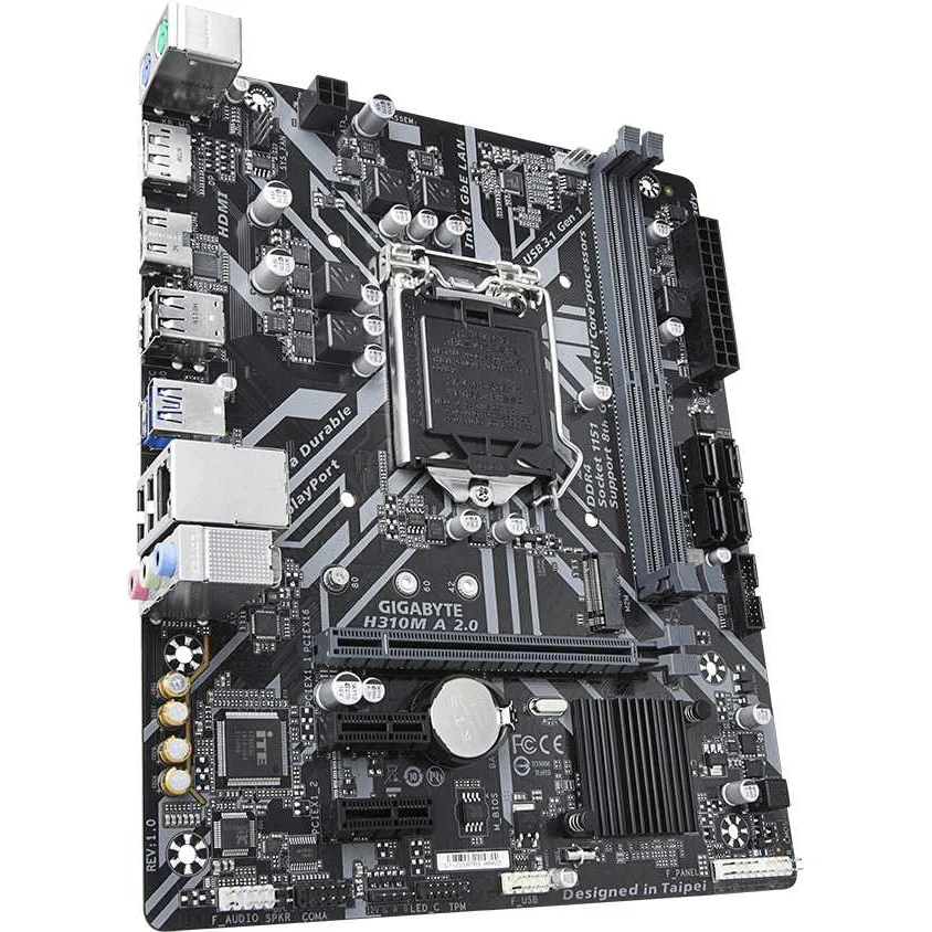 Материнская плата Gigabyte H310M A 2.0 Soc-1151v2 Intel H310 2xDDR4 mATX AC`97 8ch(7.1) GbLAN+HDMI+D