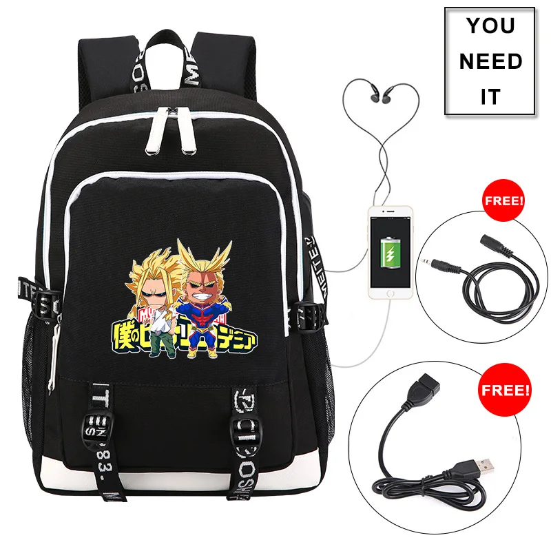 Красный Аниме Мой герой училища мидория изуку костюм bakugou катсуки Рюкзак Студенческая сумка Todoroki Shoto дорожная сумка все может Косплей - Цвет: Красный