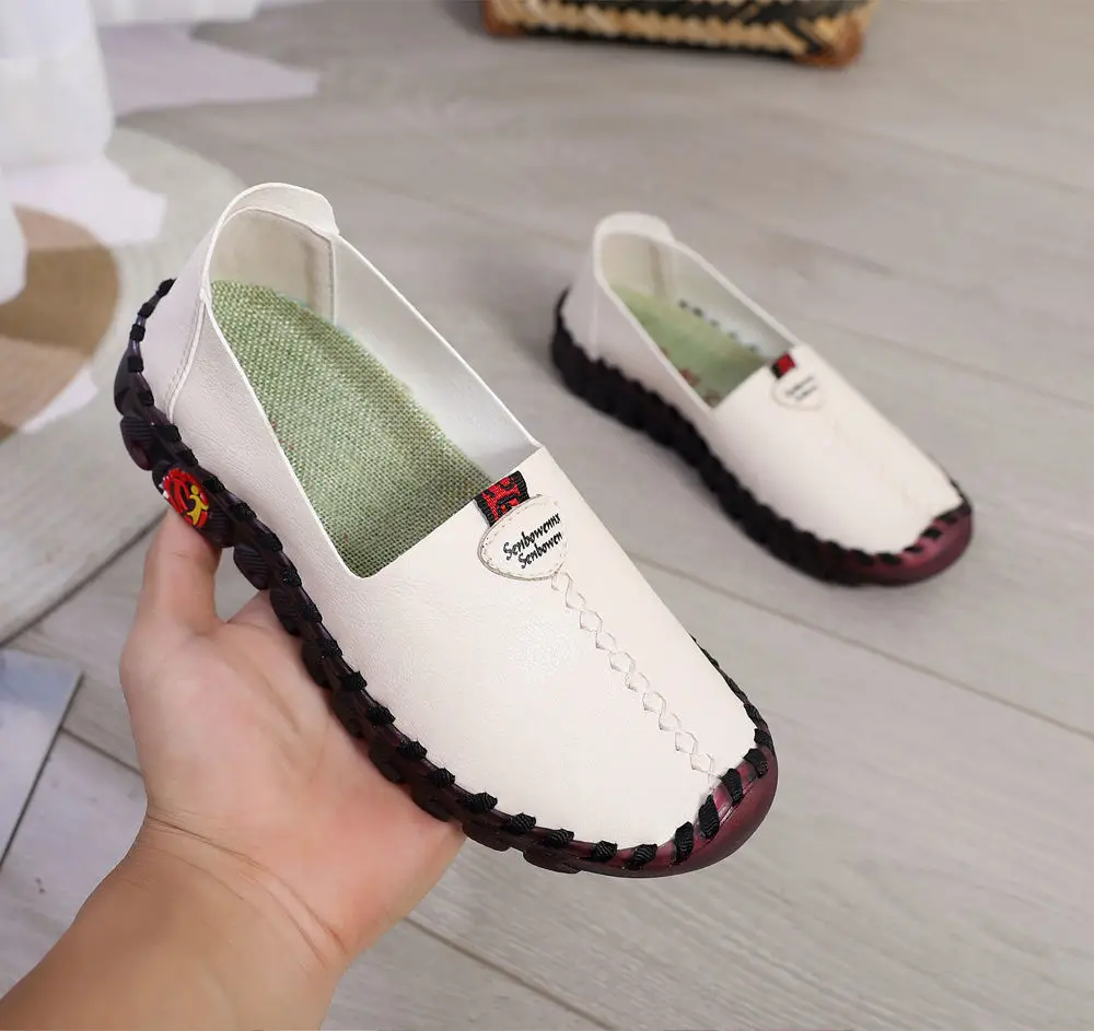 Designer Oxford Platform Shoes for Women Cozy Leather Loafers Female Precision Stitching Slip On Mules Moccasin Woman Sneakers