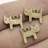 20 piezas de colgante de 14x12mm, colgante pequeño gato Kawaii, colgantes para hacer joyas, colgantes de gato lindo de Color plata antiguo ► Foto 3/3