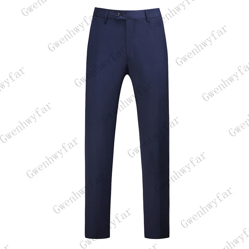 navy blue Gwenhwayfar, мужской Клетчатый костюм цвета хаки, брюки, официальная одежда, брюки, деловые повседневные облегающие брюки, Классический Клетчатый костюм, брюки для свадьбы - Цвет: navy blue