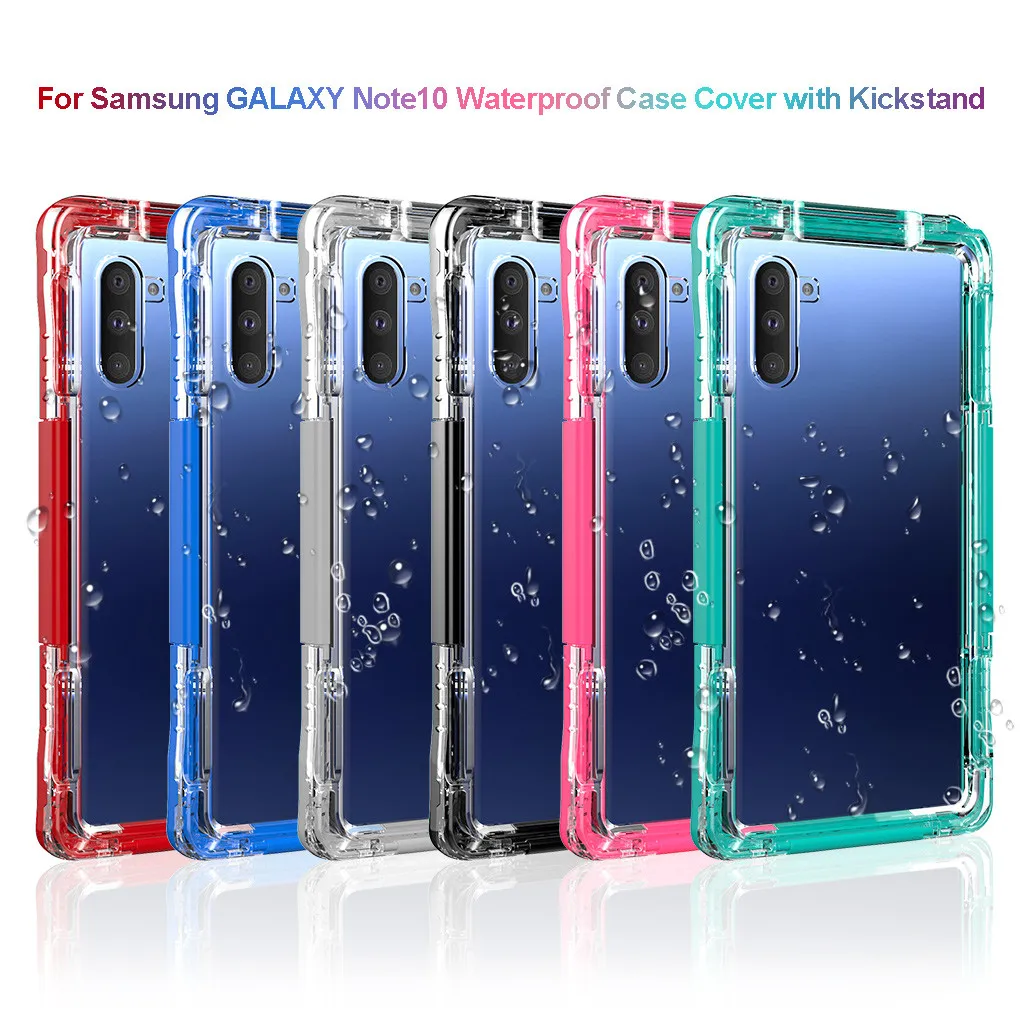 Чехол для Телефона Водонепроницаемый для плавания, ударопрочный для samsung GALAXY Note10 водонепроницаемый чехол с подставкой 6,3 дюймов