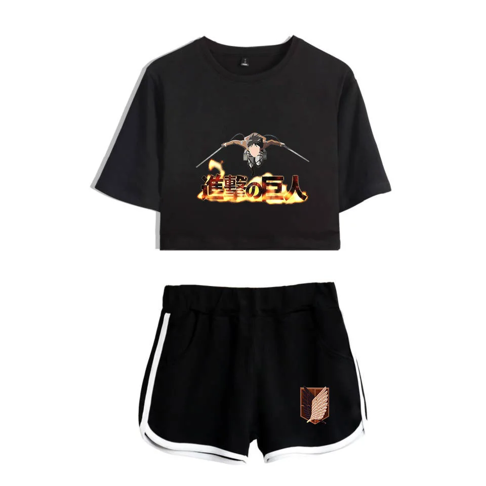 COSREA Attack On Titan Cosplay Costume Survey Corps Logo Short Sleeve Shirt Sport Suits Girls Tees Shorts T Running Sets Women -Zentai shop online Hbd9ab68b0bf4446cb19a7c7f8ac9445cq.jpg