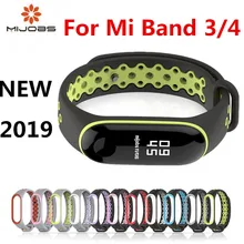 Mi Band 3 4 ремешок Спортивные Силиконовые часы браслет mi Band 3 4 ремешок аксессуары для Xiaomi mi Band 3 4 ремешок Браслет Смарт