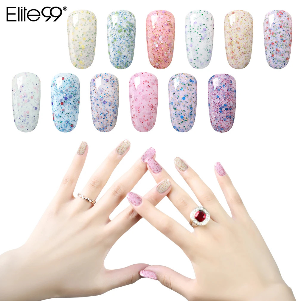 

Elite99 Cheese Sandy Gel Nail Polish Use With Milky Color Gel Soak Off Nail Gel Varnish Semi Permanent Nail Art UV Gel Polish