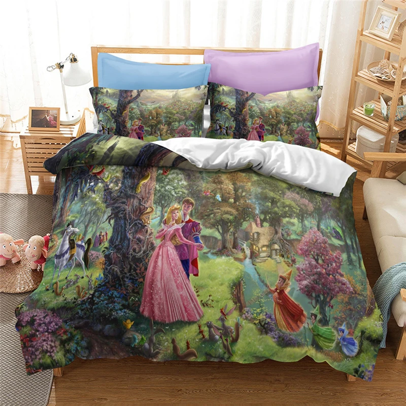 Disney Movie Cartoon Character Mickey Mouse Bed Covers Mermaid Princess Linens Set The Lion King Duvet Cover Pillowcase 220x240 | Дом и сад