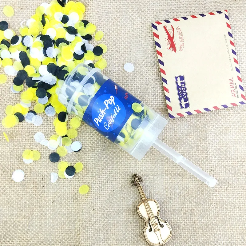 DIY поп смешанные цвета бумага Push Poppers конфетти празднование свадьбы свадебный ребенок душ День рождения украшение розовое золото 1 комплект - Цвет: E