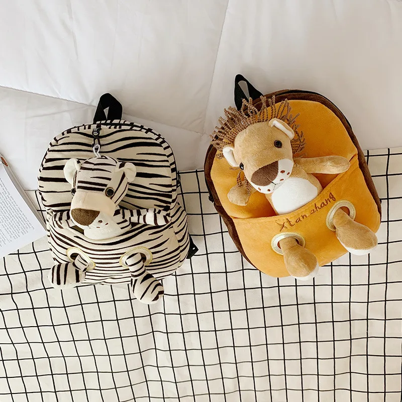 Baby 3D Animal Plush Backpack Anti-lost Children School-Bag Boy Girl Mini Back Pack with Toddler Reins Cartoon Handbag | Игрушки и хобби