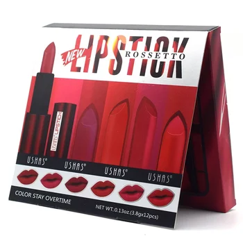

12 Colors Set Lipstick Beautiful Matt Moisturizing Mist Long Lasting Non-fading Easy To Color