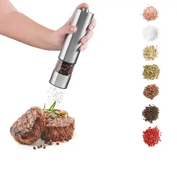 

1/2PC Stainless Steel Portable Electric Pepper Spice Grinder Multipurpose Peppercorn Grinder Kitchen Seasoning Grinding Tool