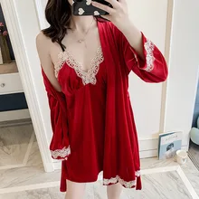 Женские пижамные комплекты из 2 предметов, Pleuche, осенне-зимняя одежда для дома, золотистые бархатные теплые сексуальные нагрудники для сна с вышивкой