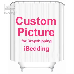 Personalized Waterproof Shower Curtain with Custom Photo Design and Hooks - Polyester Bathroom Decor - W150xH100cm (Custom)