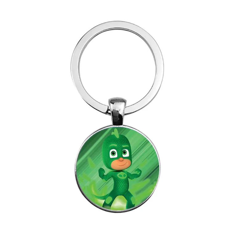 02 Pj Mask Juguete Time Gem Keychain Cartoon Accessories Pendant Catboy Owlette Gekko Toys PJ Masks Costume Decoration Keychain S59 - Цвет: 02