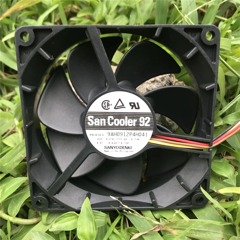 SANYO Original 9cm 9025 12V 0.17A 9AH0912P4H041 4 pin PWM super quiet fan Double Ball Bearing air blower 60m3/h