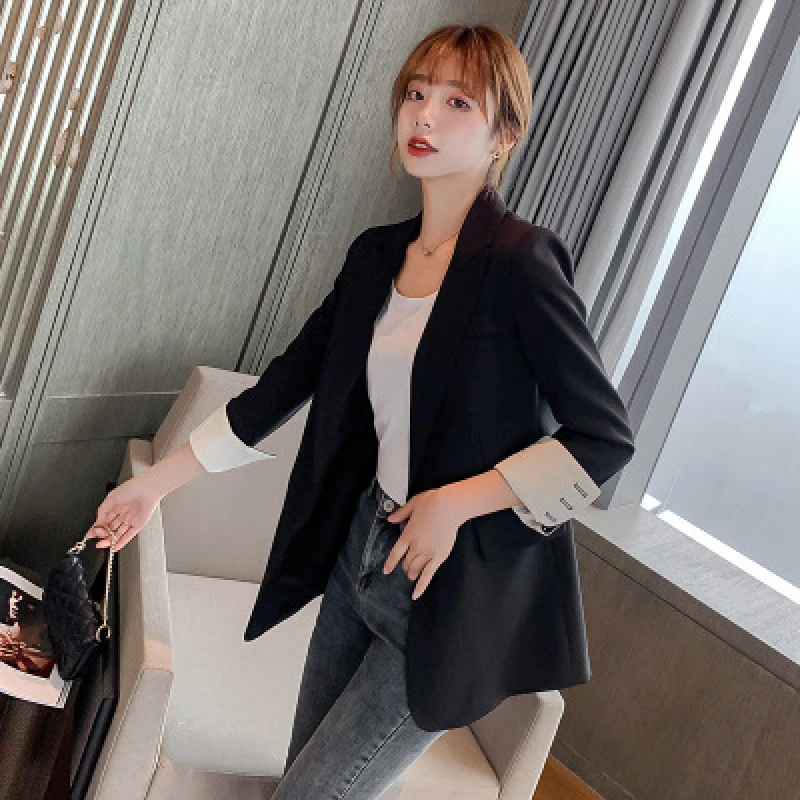 

Spring 2020 New Women Solid Color Fashion Casual Slim Suit Coats Female Popular High Quality British Style Tops