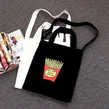 Южная Корея Ulzzang картофель фри сумка на плечо Harajuku холщовая ручная сумка для покупок на молнии